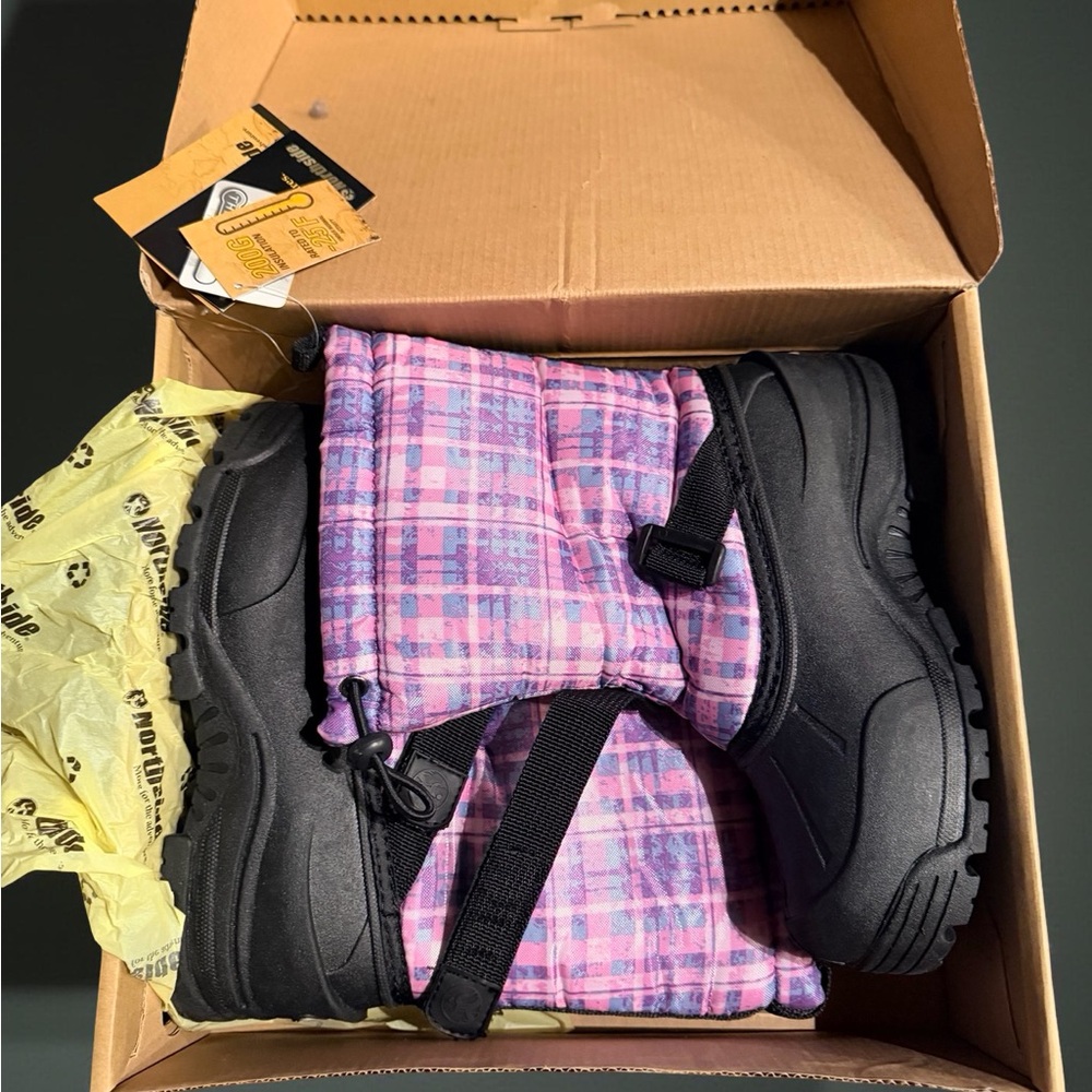 Northside Kids Boots in Pink Plaid and Black